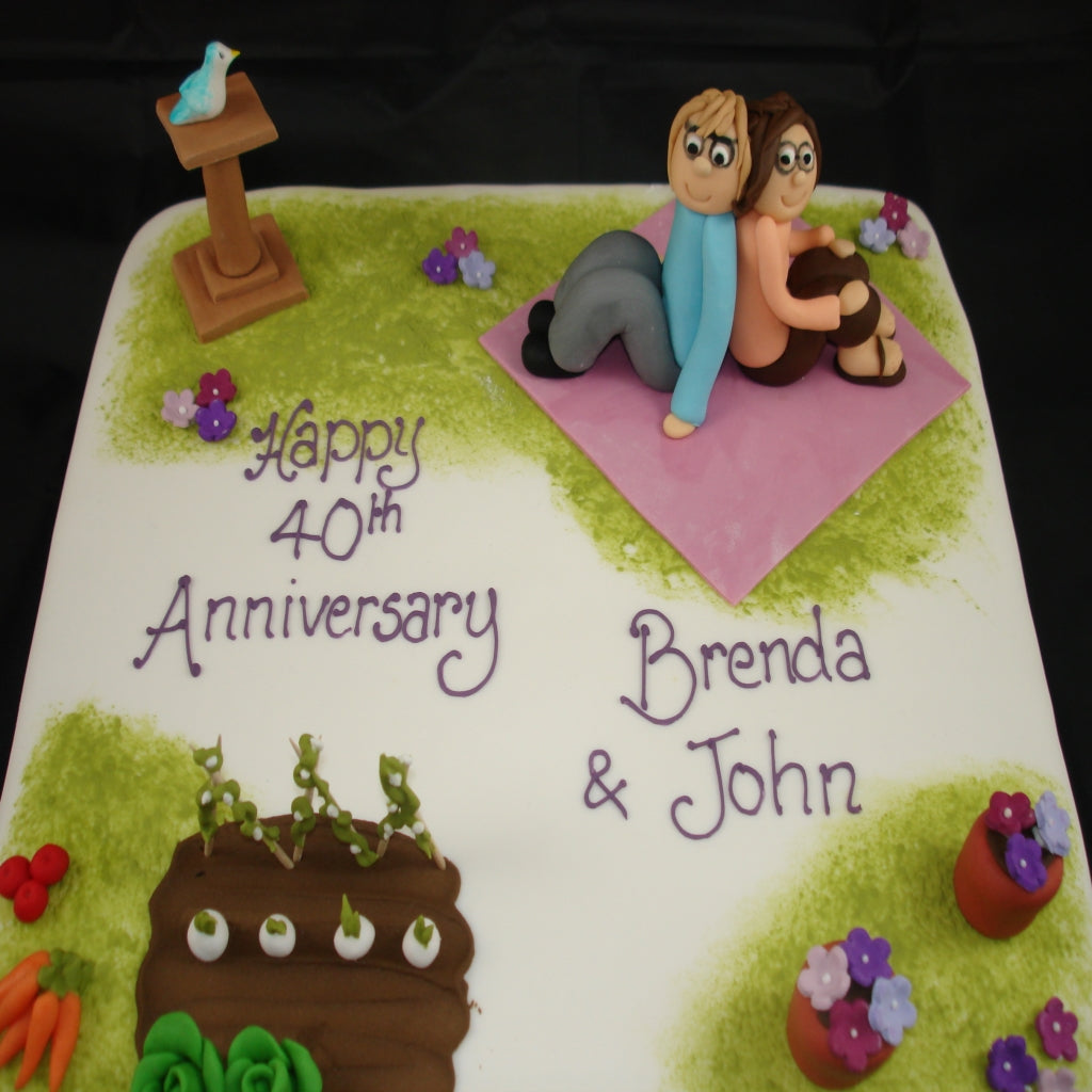 Garden Scene Anniversary Cake