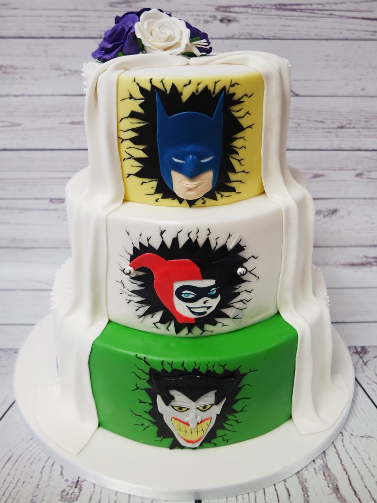 Reveal Superhero Wedding Cake