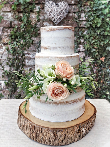 Unfrosted Wedding Cakes Semi Naked 3 Tier Wedding Cake Order Online
