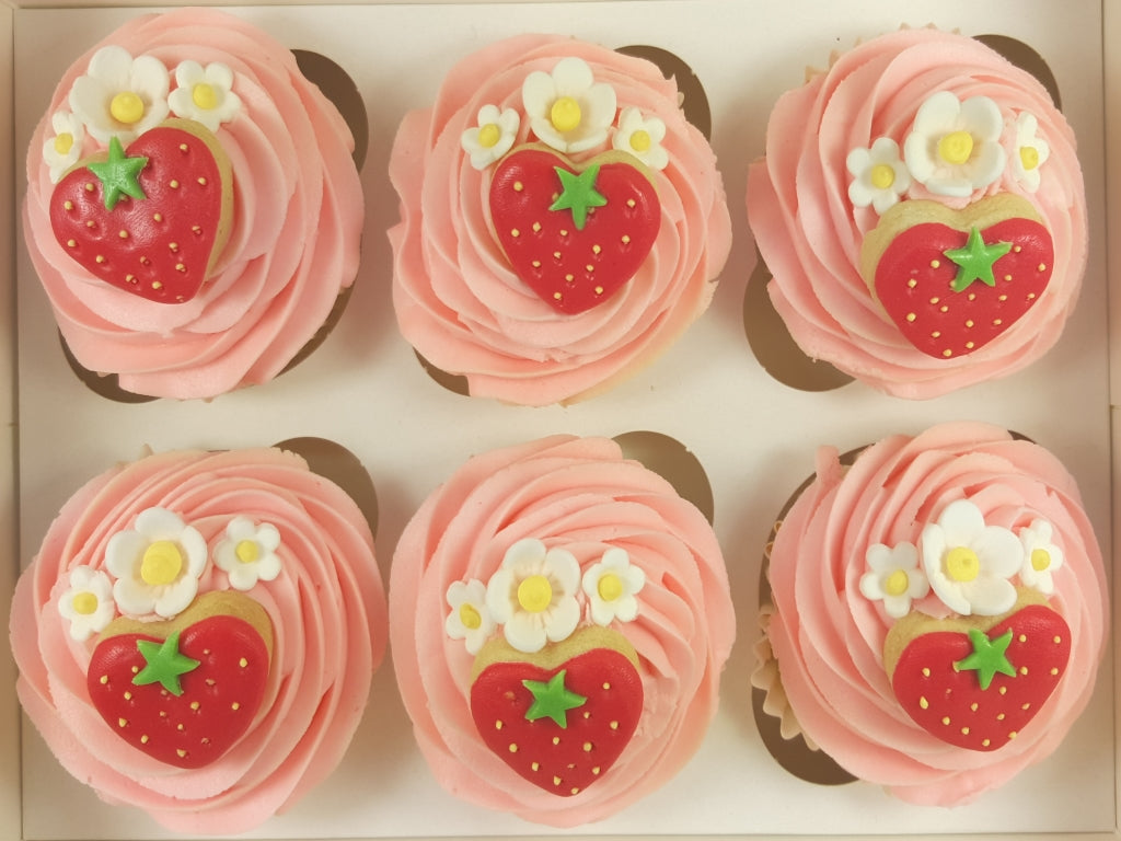 Strawberry Valentine Cupcakes