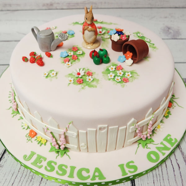 Crafty Cakes | Exeter | UK - Peter Rabbit Floral Scene Cake